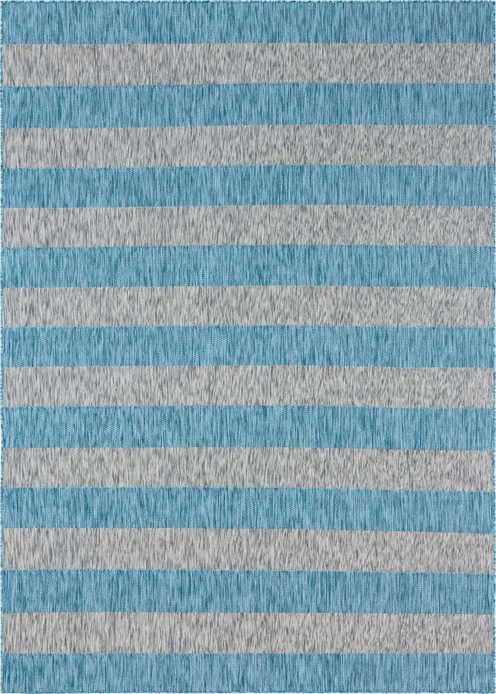 9' x 12' Easy-Clean Striped Indoor / Outdoor Rug