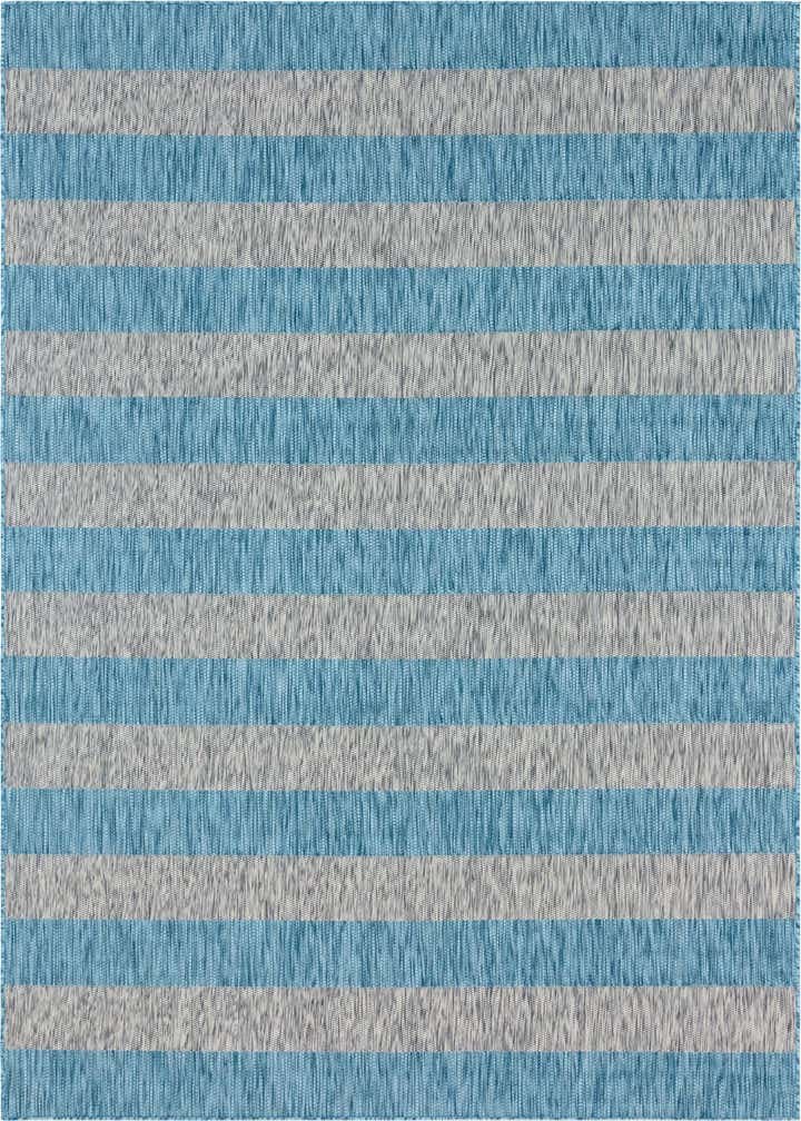 7' 10 x 11' Easy-Clean Striped Indoor / Outdoor Rug