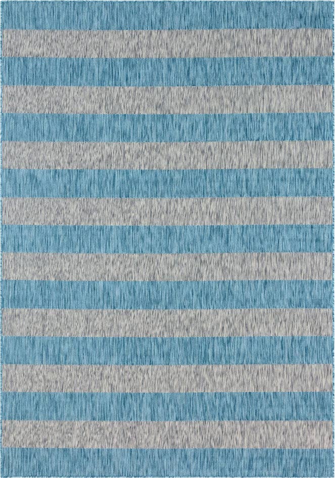 Detail image of 7' 10 x 11' Easy-Clean Striped Indoor / Outdoor Rug
