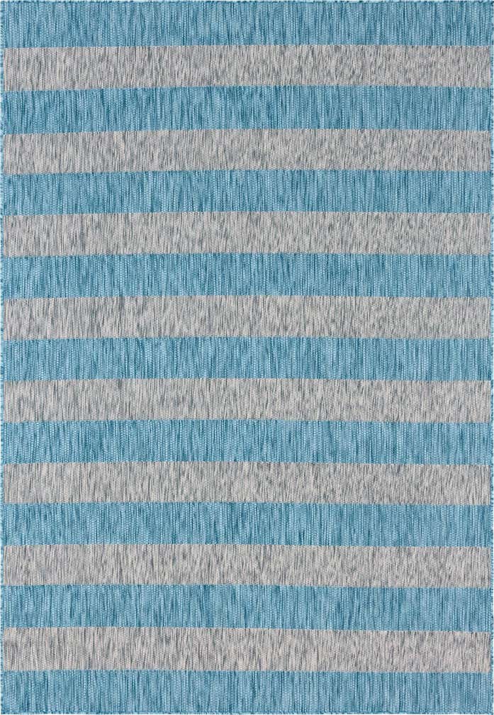 7' x 10' Easy-Clean Striped Indoor / Outdoor Rug