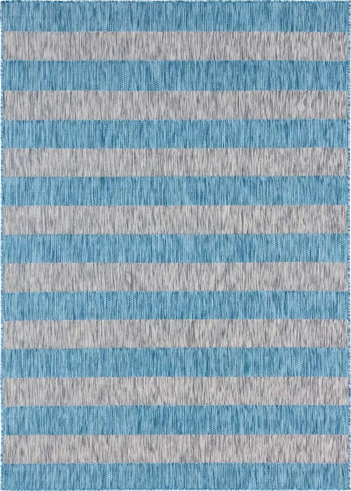 6' x 9' Easy-Clean Striped Indoor / Outdoor Rug