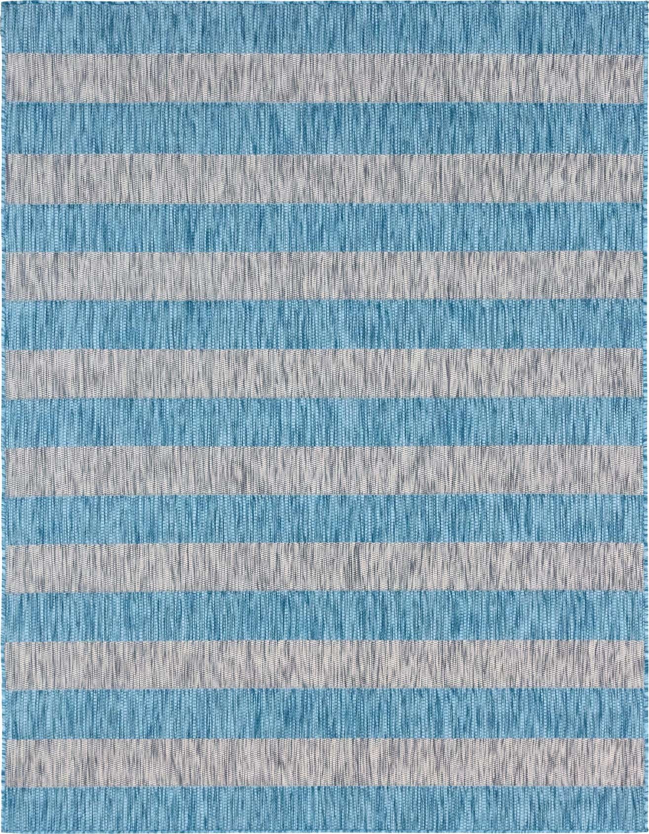 6' x 9' Easy-Clean Striped Indoor / Outdoor Rug