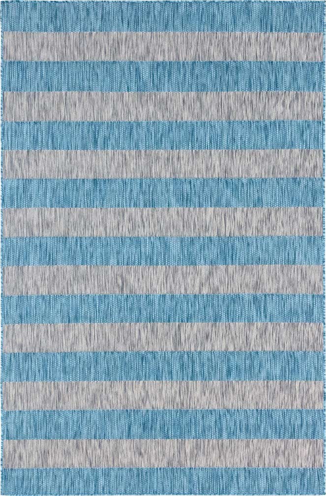 6' x 9' Easy-Clean Striped Indoor / Outdoor Rug