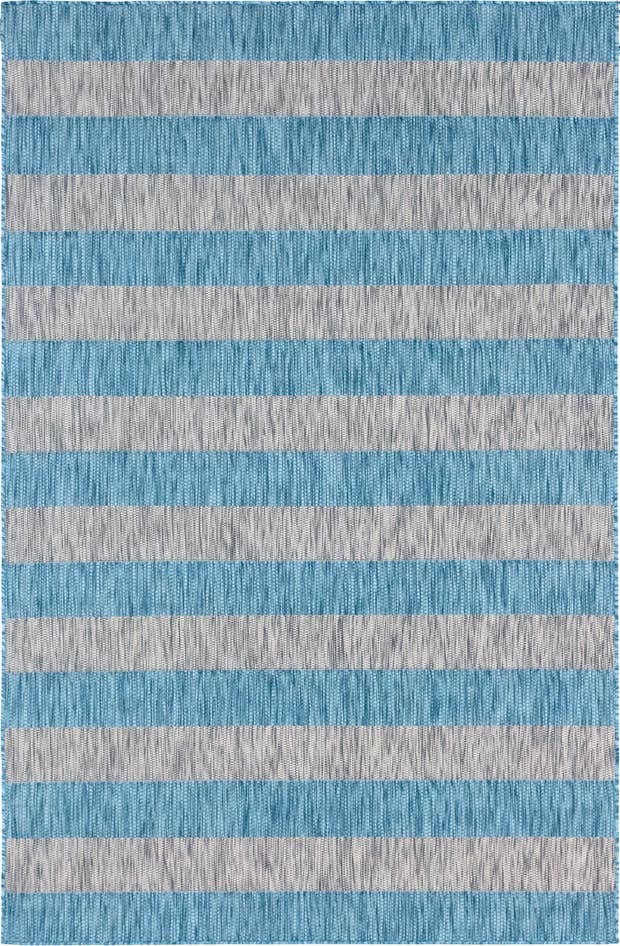 Detail image of 4' x 6' Easy-Clean Striped Indoor / Outdoor Rug