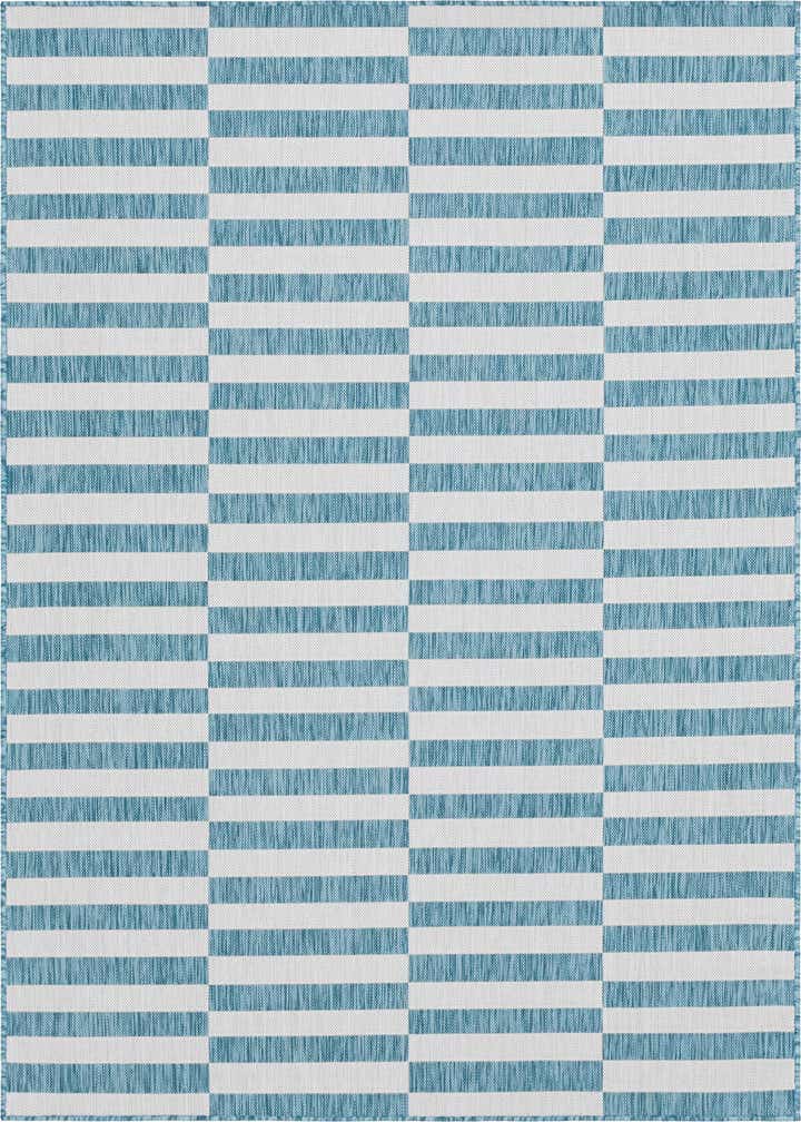 9' x 12' Easy-Clean Striped Indoor / Outdoor Rug