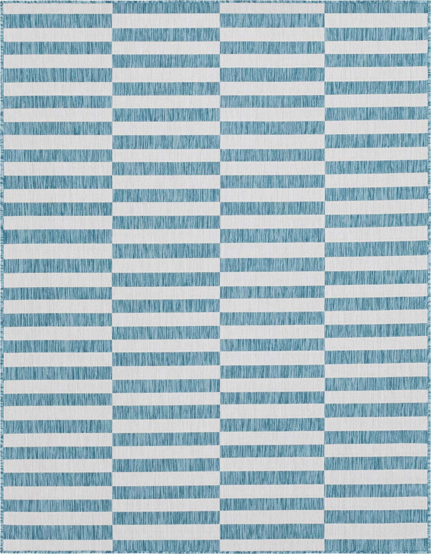 9' x 12' Easy-Clean Striped Indoor / Outdoor Rug