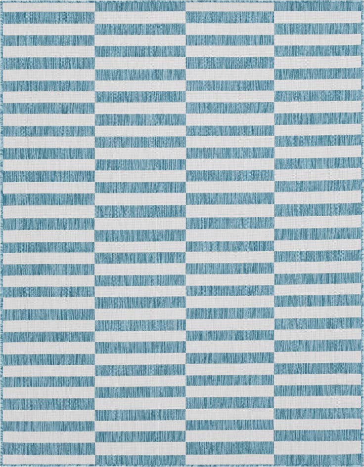 Detail image of 9' x 12' Easy-Clean Striped Indoor / Outdoor Rug