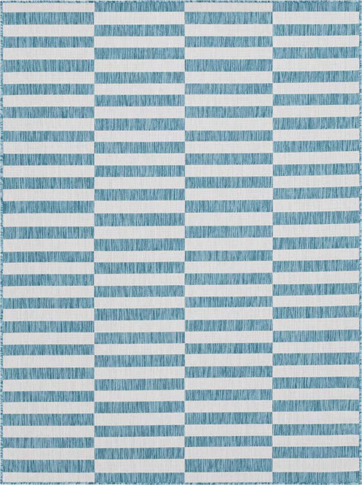 9' x 12' Easy-Clean Striped Indoor / Outdoor Rug