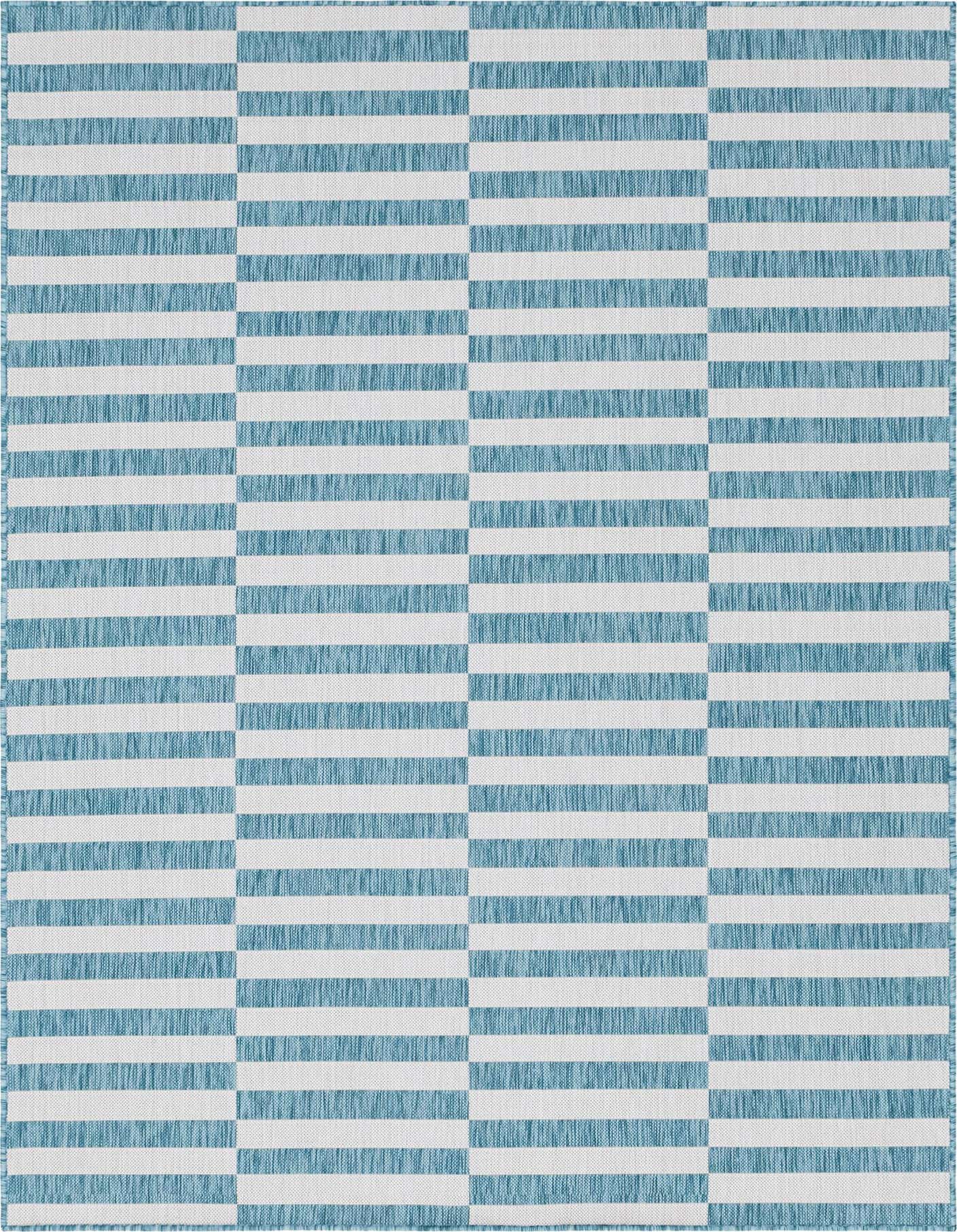 7' x 10' Easy-Clean Striped Indoor / Outdoor Rug