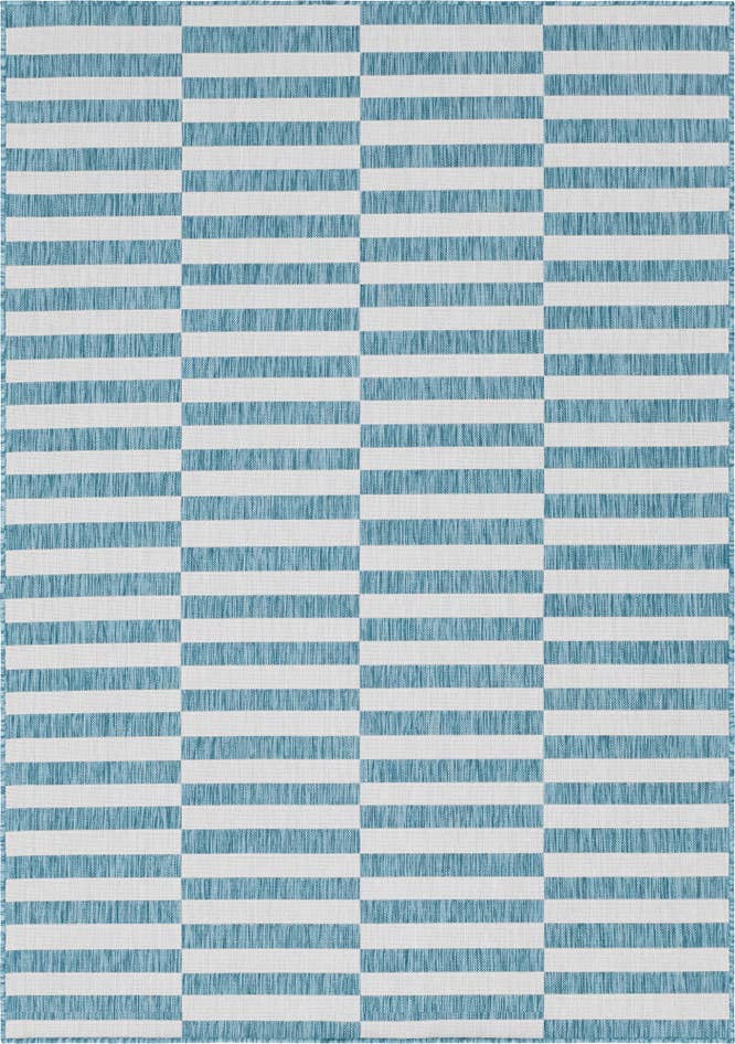 Detail image of 7' x 10' Easy-Clean Striped Indoor / Outdoor Rug
