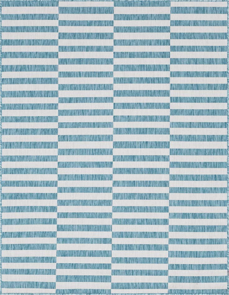 Detail image of 6' x 9' Easy-Clean Striped Indoor / Outdoor Rug