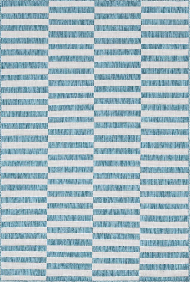 Detail image of 6' x 9' Easy-Clean Striped Indoor / Outdoor Rug