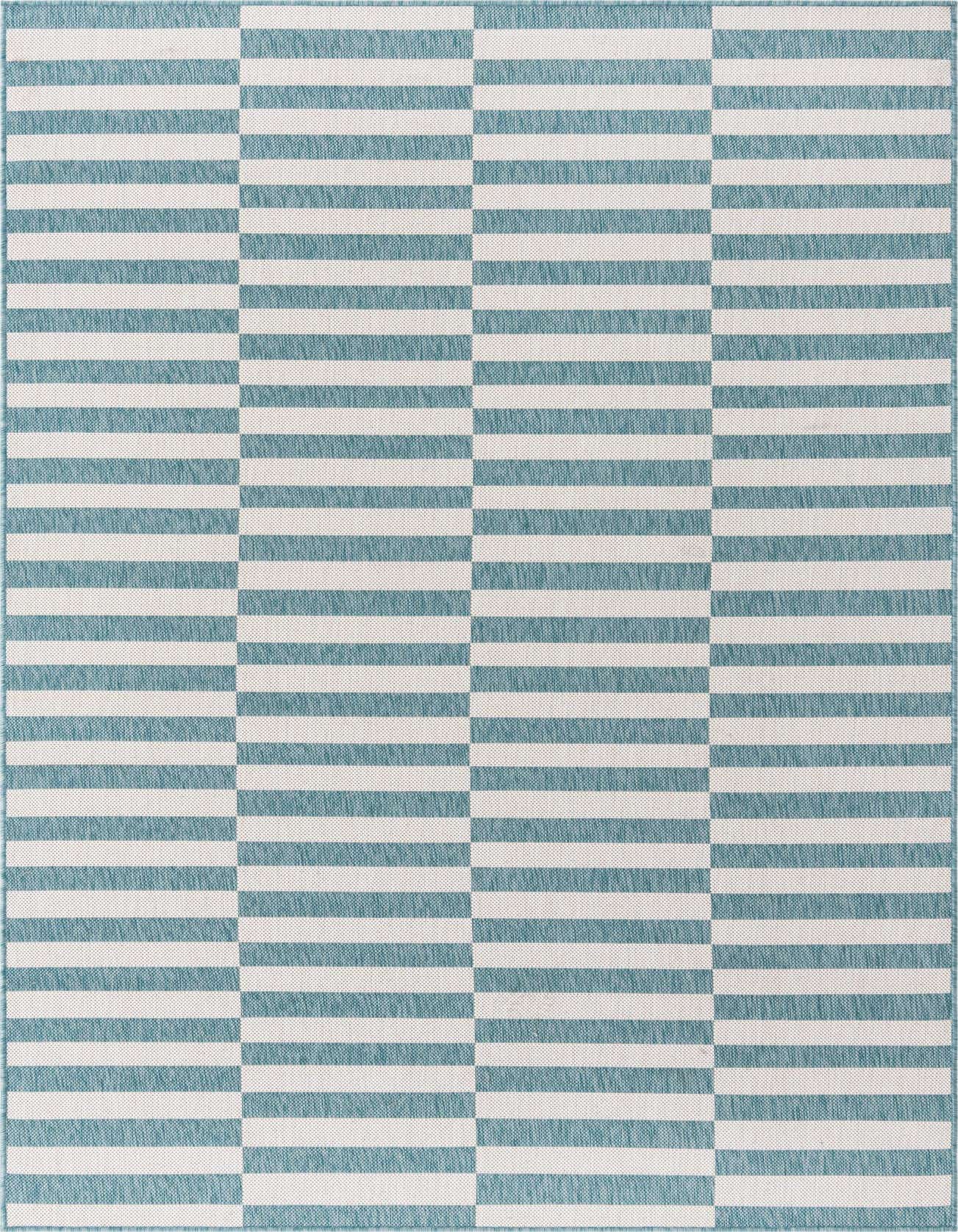 5' 3 x 8' Easy-Clean Striped Indoor / Outdoor Rug