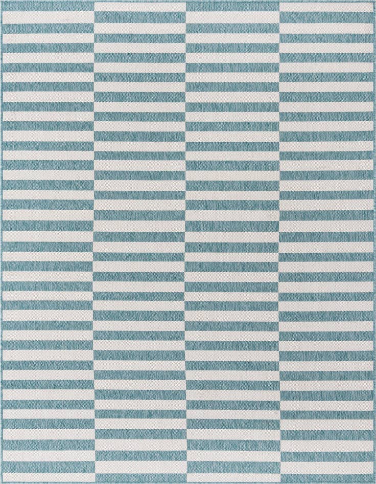 Detail image of 5' 3 x 8' Easy-Clean Striped Indoor / Outdoor Rug
