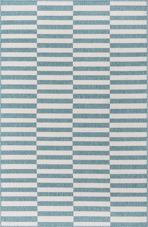 Detail image of 5' 3 x 8' Easy-Clean Striped Indoor / Outdoor Rug
