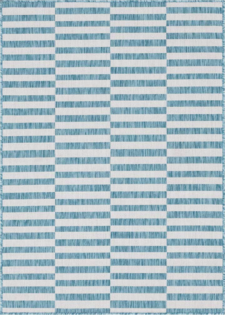 4' x 6' Easy-Clean Striped Indoor / Outdoor Rug