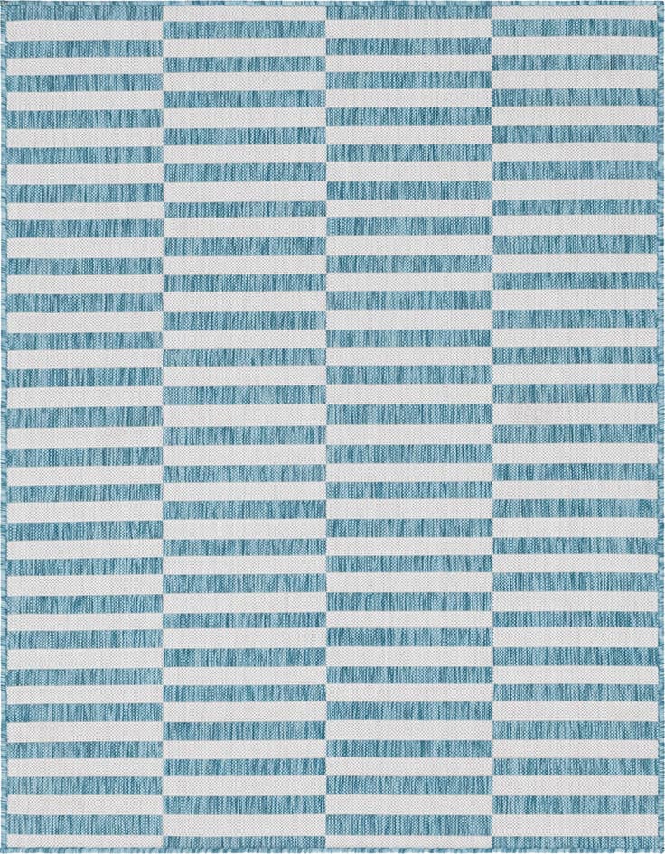 Detail image of 4' x 6' Easy-Clean Striped Indoor / Outdoor Rug