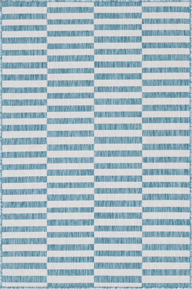 Detail image of 4' x 6' Easy-Clean Striped Indoor / Outdoor Rug