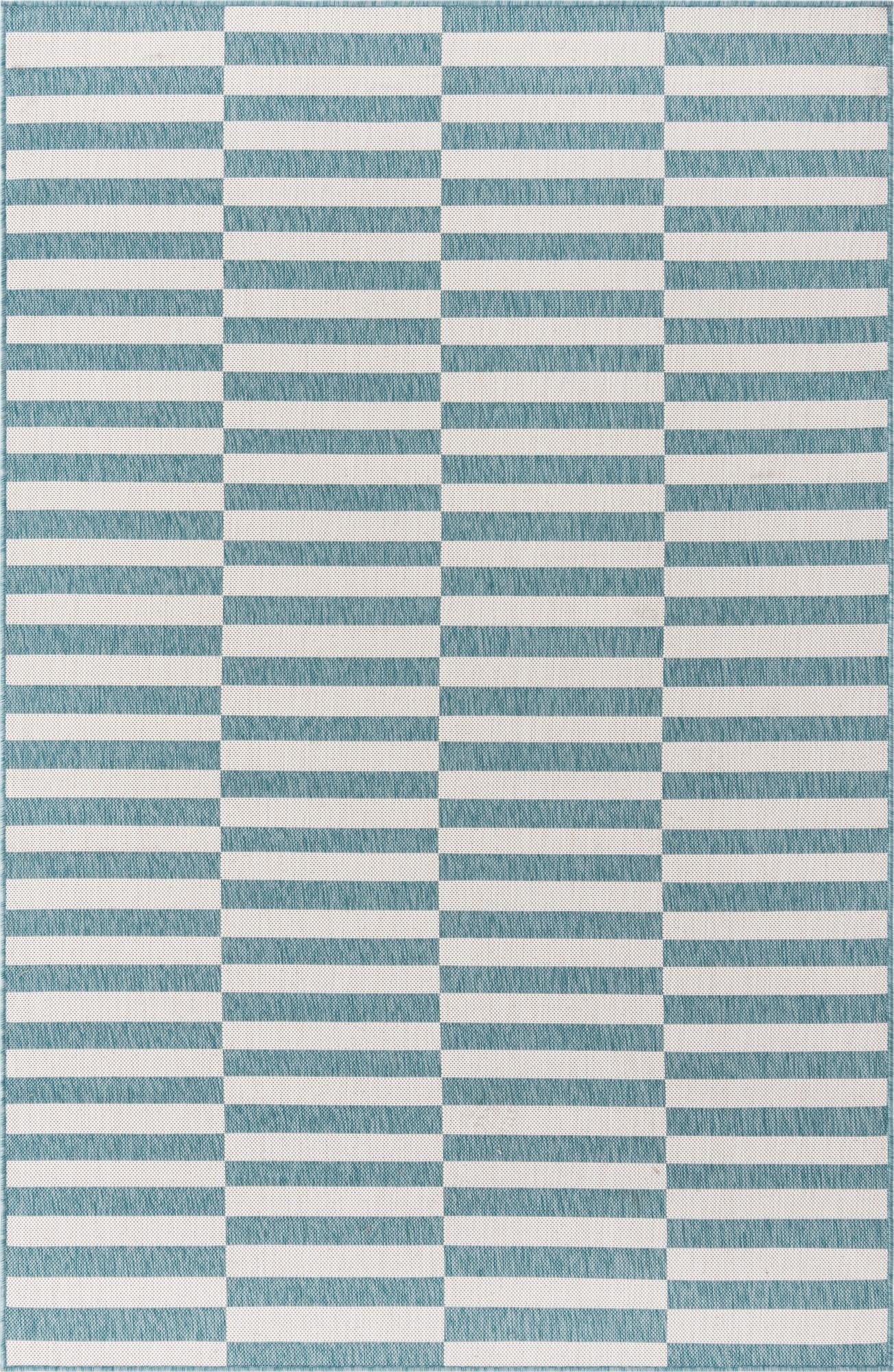 5' 3 x 8'  Washable Striped Indoor / Outdoor Rug