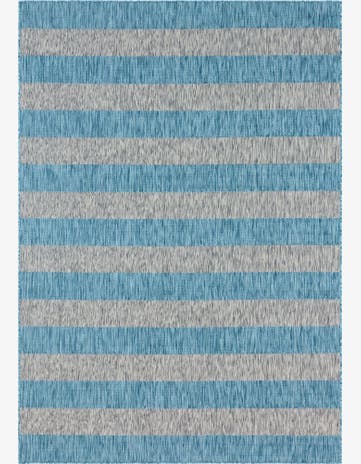 7' 10 x 11' Easy-Clean Striped Indoor / Outdoor Rug