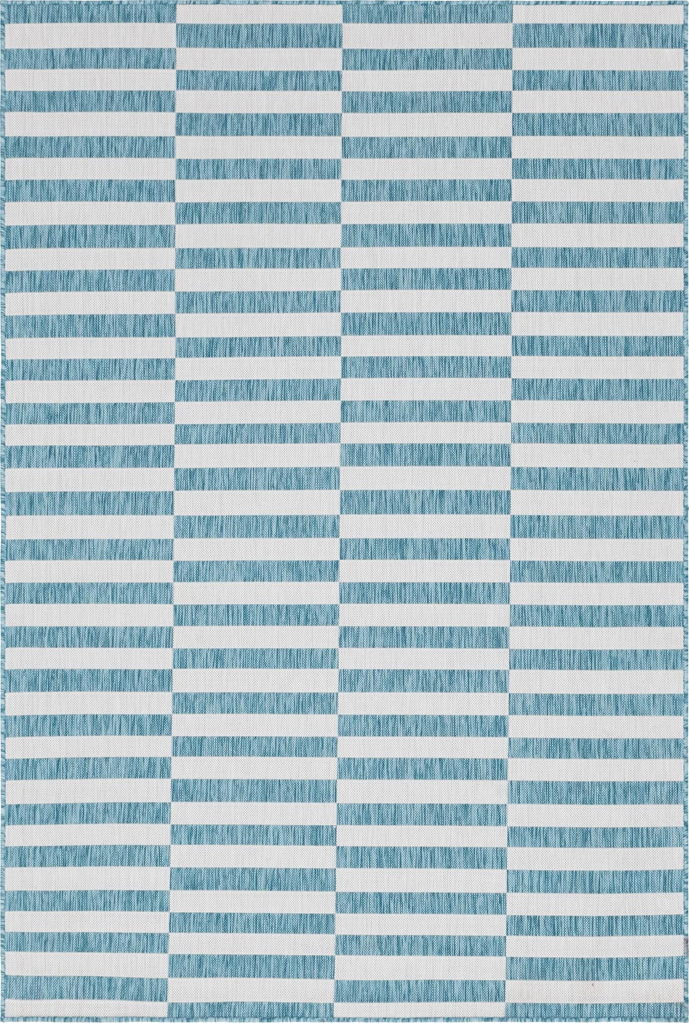 6' x 9'  Washable Striped Indoor / Outdoor Rug