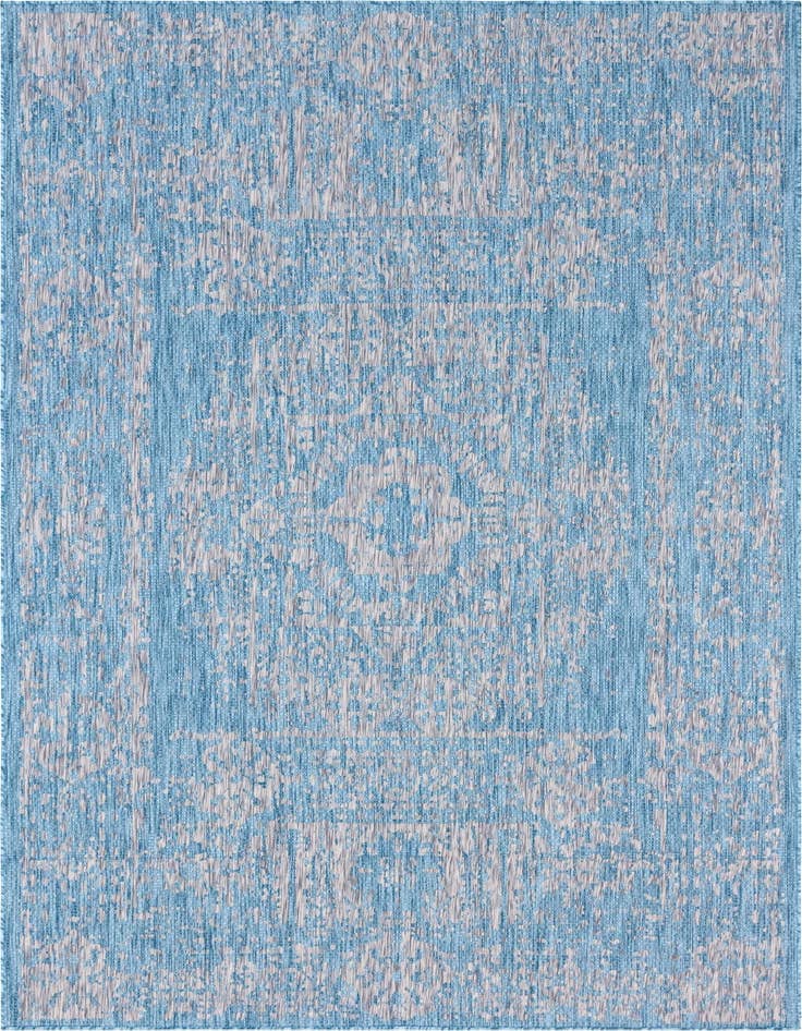Detail image of 7' 10 x 11' Easy-Clean Traditional Indoor / Outdoor Rug