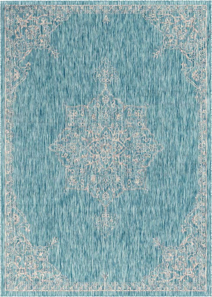9' x 12' Easy-Clean Traditional Indoor / Outdoor Rug