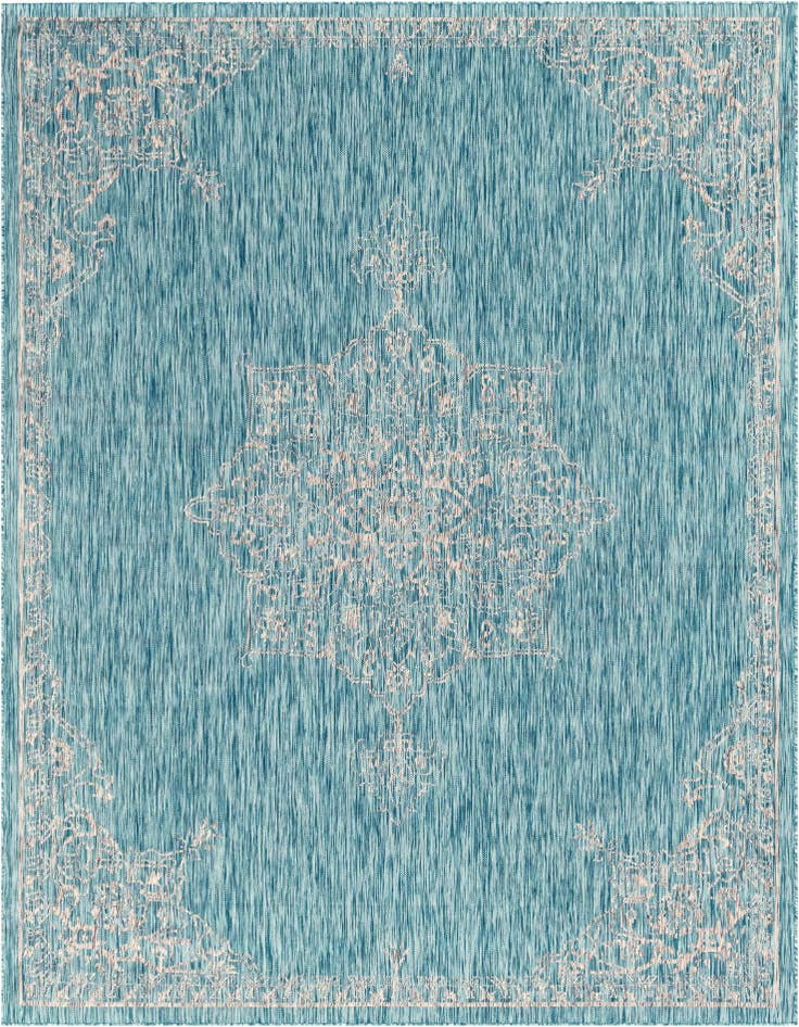 Detail image of 9' x 12' Easy-Clean Traditional Indoor / Outdoor Rug