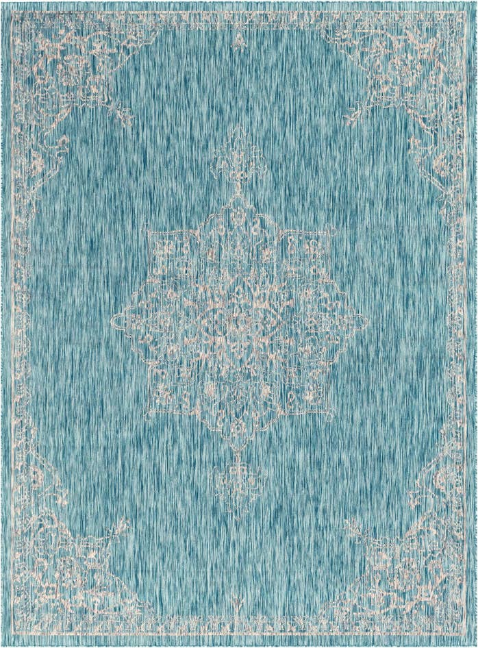 Detail image of 9' x 12' Easy-Clean Traditional Indoor / Outdoor Rug