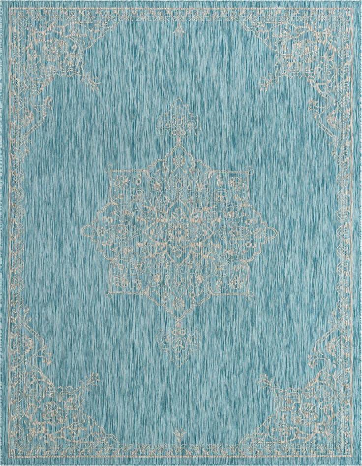 Detail image of 7' 10 x 11' Easy-Clean Traditional Indoor / Outdoor Rug