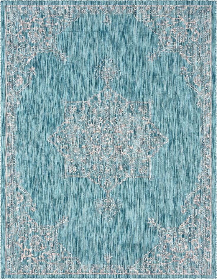 Detail image of 7' x 10' Easy-Clean Traditional Indoor / Outdoor Rug