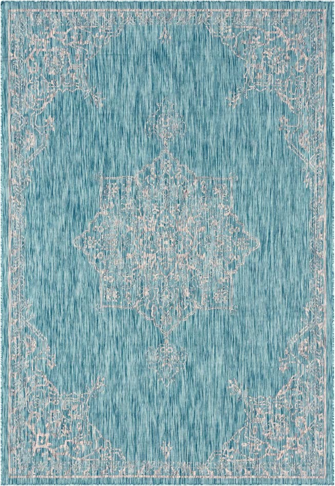 Detail image of 7' x 10' Easy-Clean Traditional Indoor / Outdoor Rug