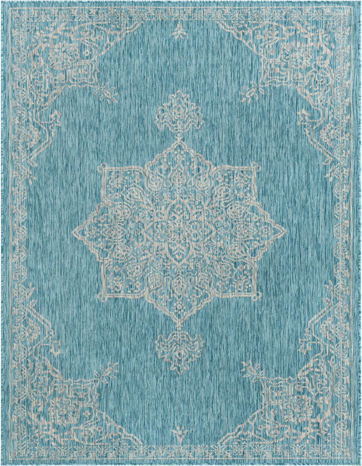 5' 3 x 8' Easy-Clean Traditional Indoor / Outdoor Rug