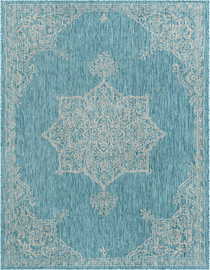 Detail image of 5' 3 x 8' Easy-Clean Traditional Indoor / Outdoor Rug