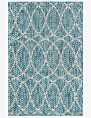 2' 2 x 3' Easy-Clean Trellis Indoor / Outdoor Rug