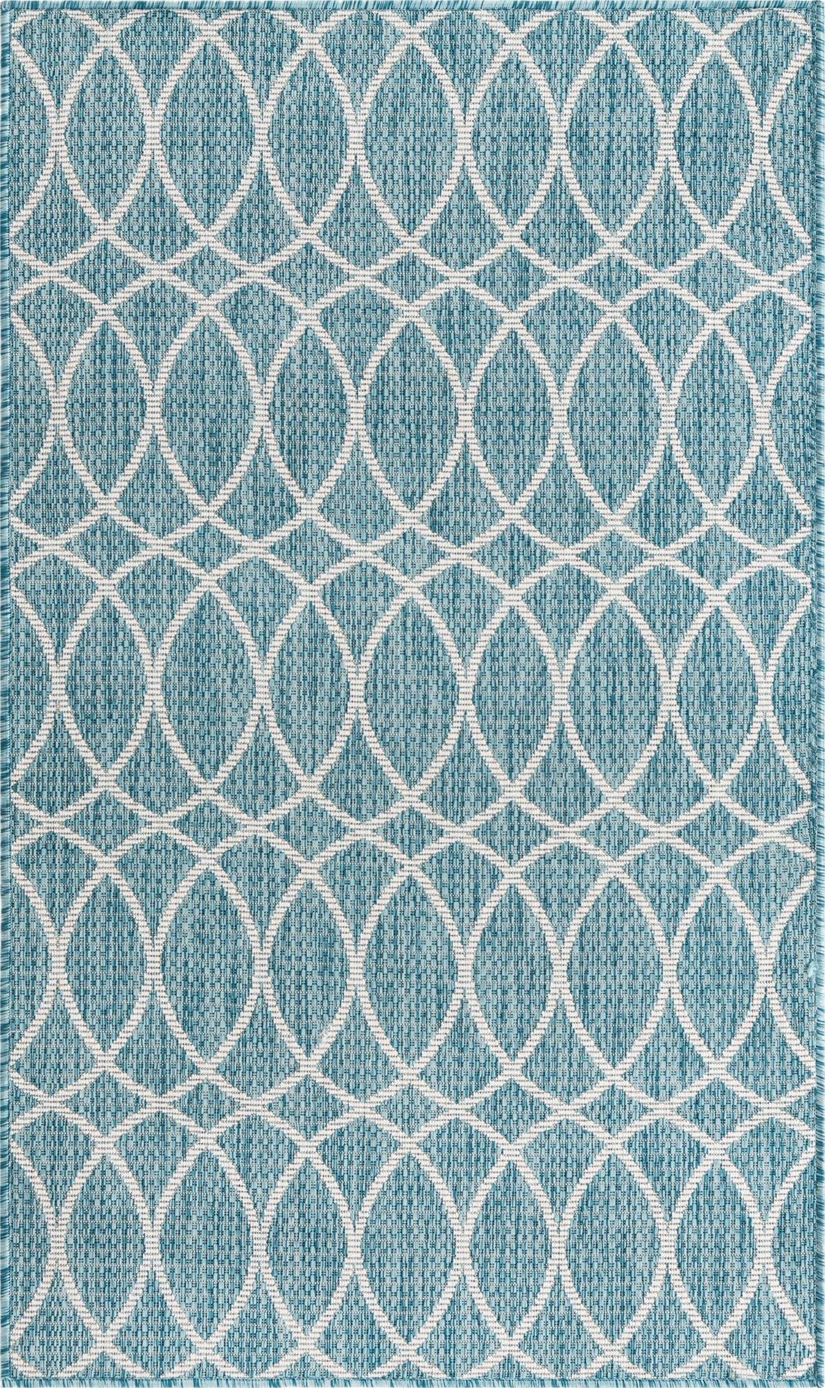 3' x 5' 3  Washable Trellis Indoor / Outdoor Rug