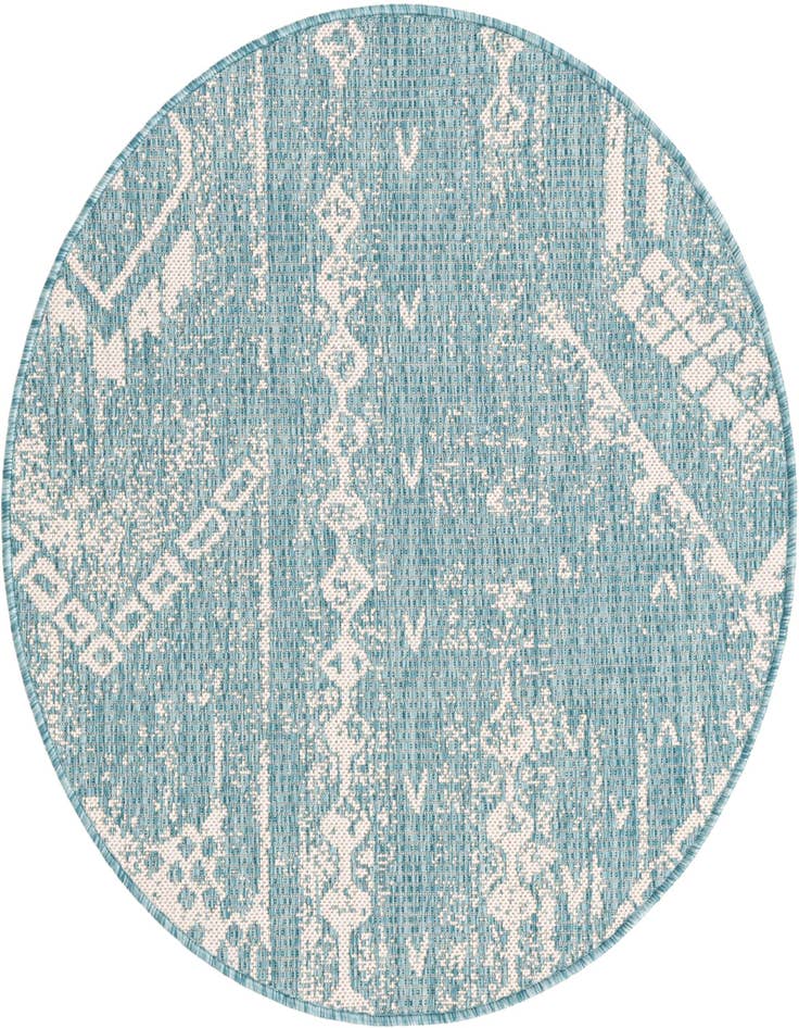 Detail image of 3' x 3' Easy-Clean Bohemian Indoor / Outdoor Round Rug