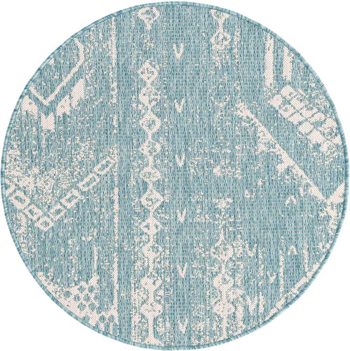 3' x 3' Easy-Clean Bohemian Indoor / Outdoor Round Rug