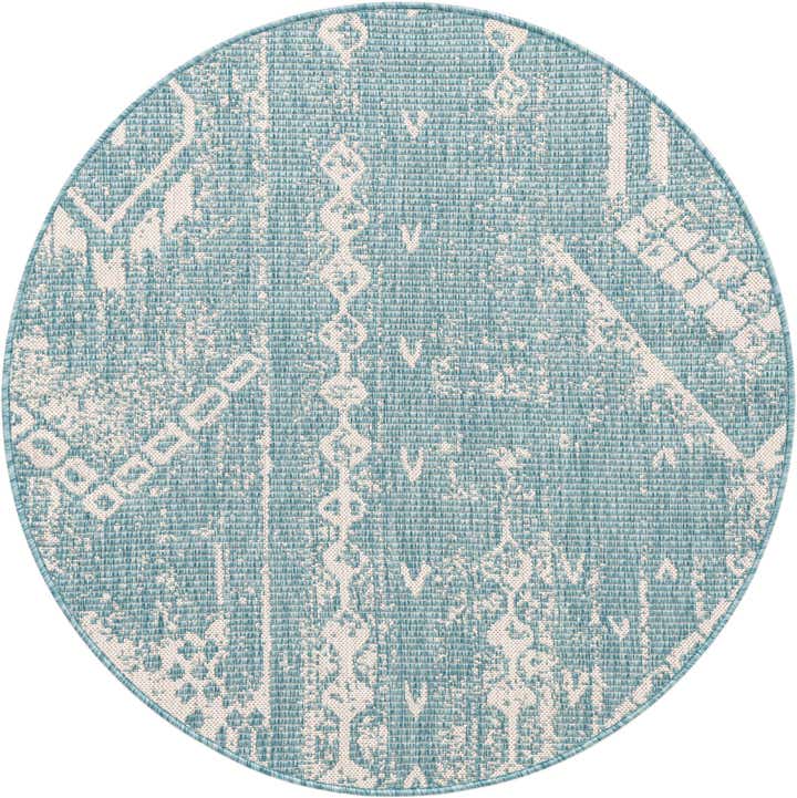 4' x 4' Easy-Clean Bohemian Indoor / Outdoor Round Rug