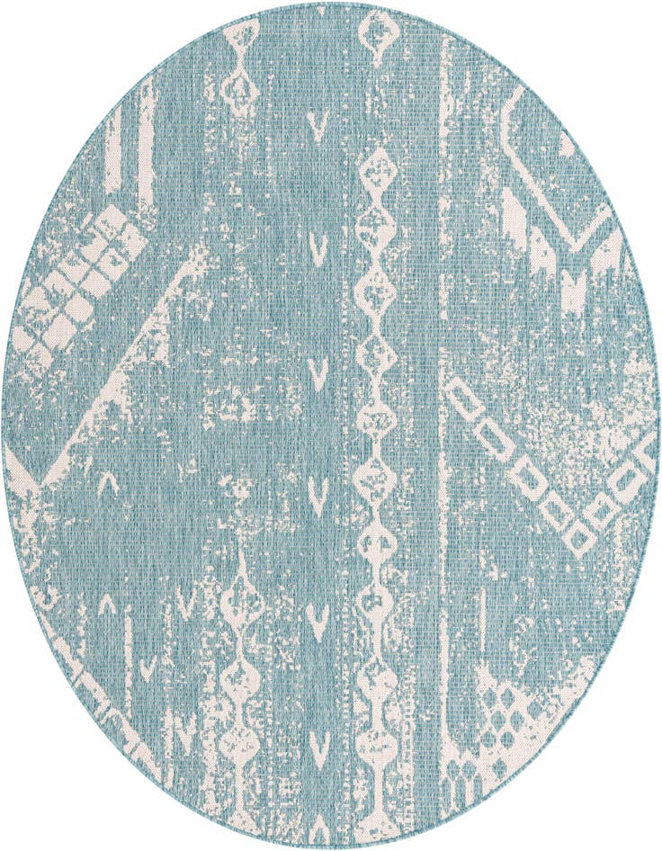 Detail image of 6' x 6' Easy-Clean Bohemian Indoor / Outdoor Round Rug