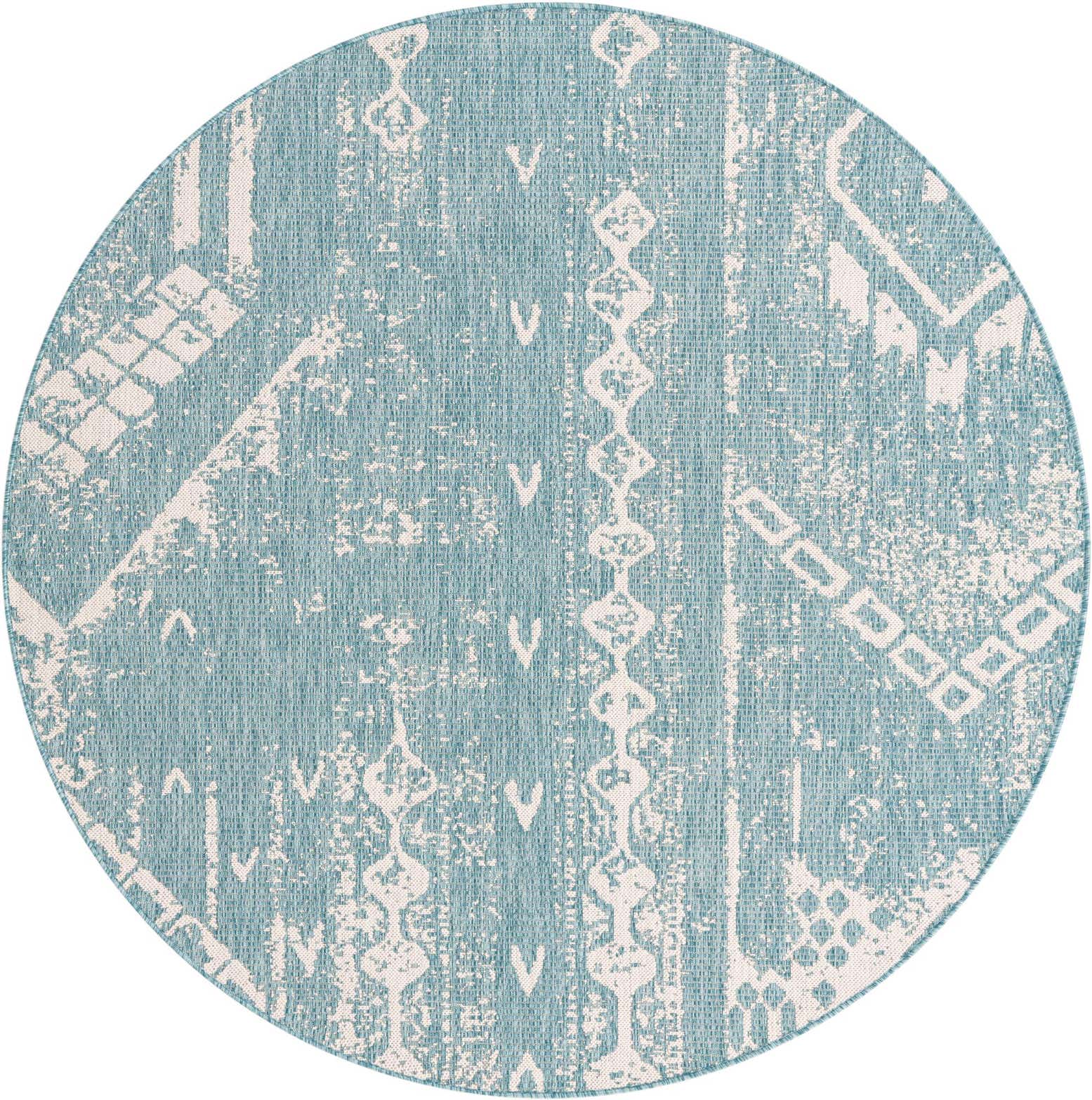 6' x 6' Easy-Clean Bohemian Indoor / Outdoor Round Rug