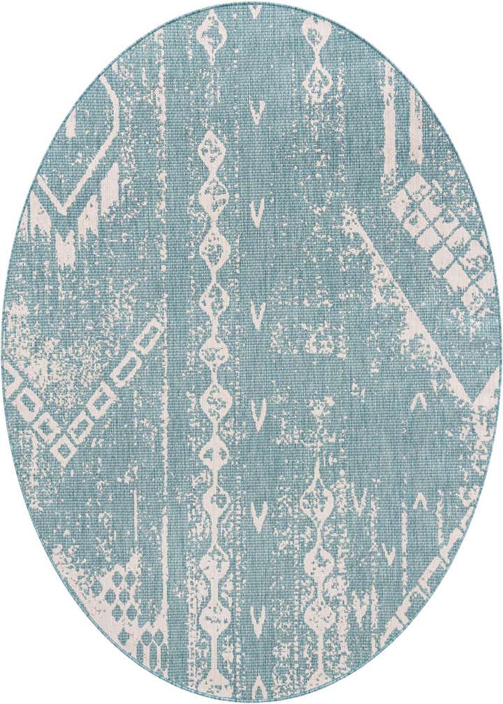 7' 10 x 7' 10 Easy-Clean Bohemian Indoor / Outdoor Round Rug