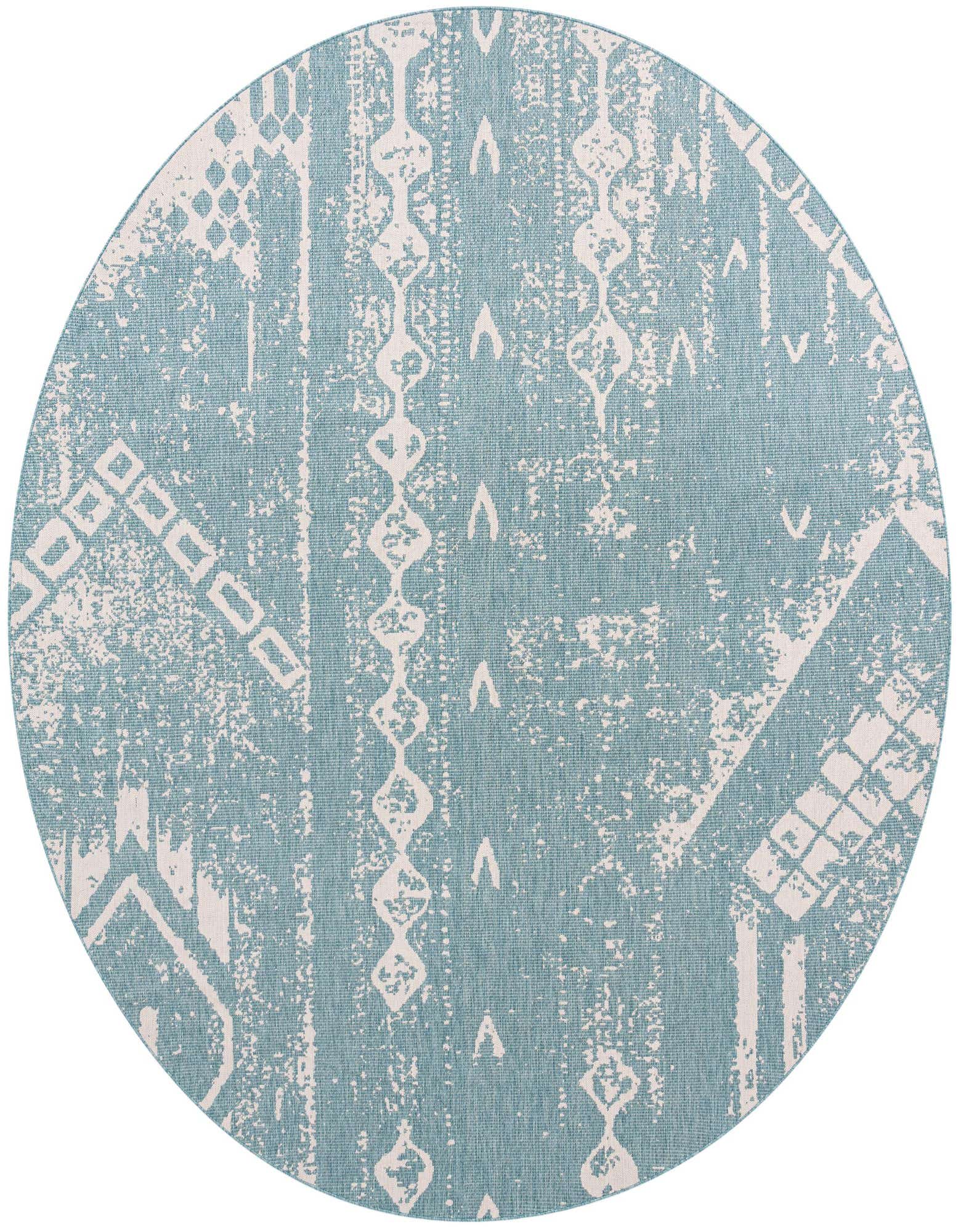13' x 13' Easy-Clean Bohemian Indoor / Outdoor Round Rug