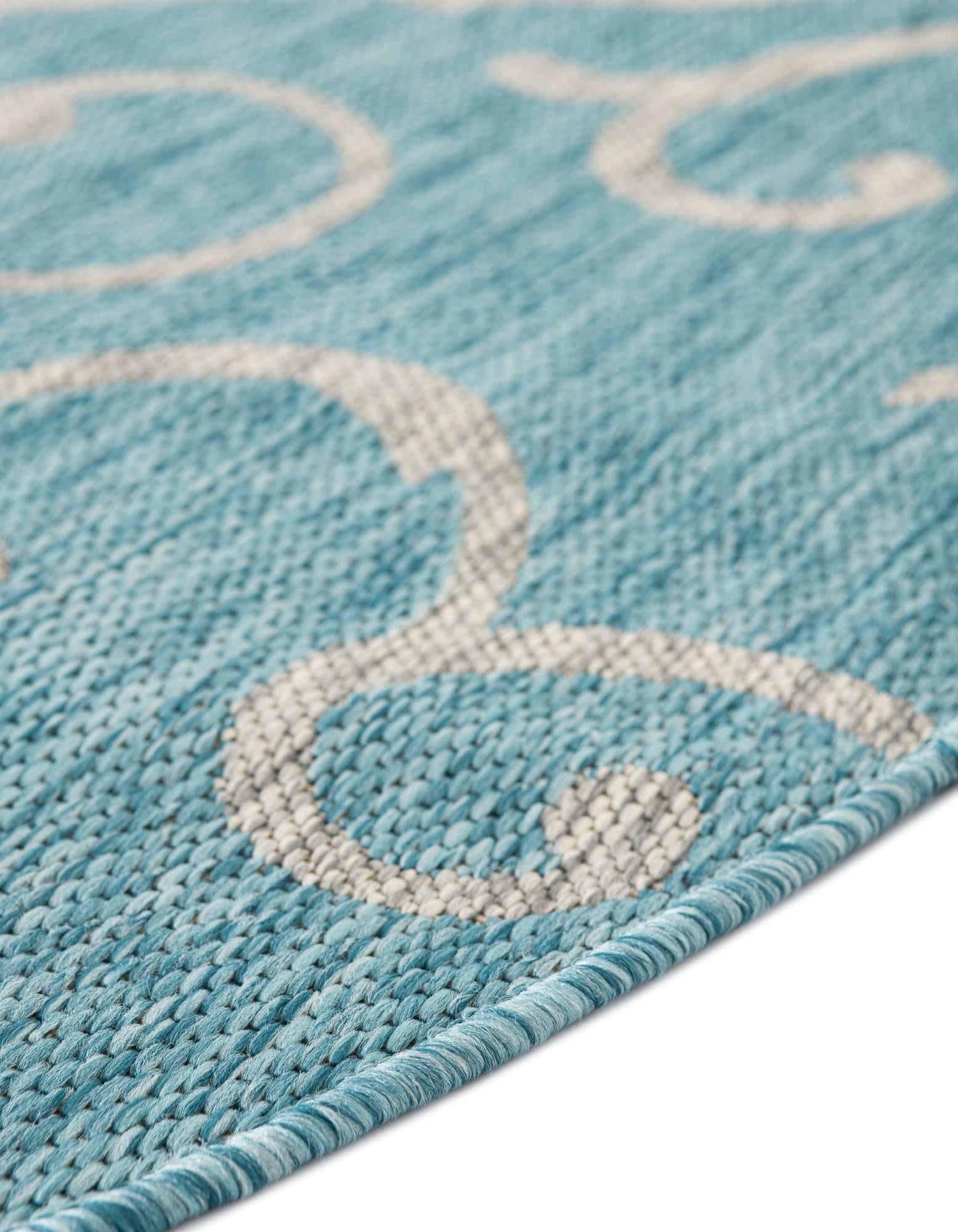 4' x 4' Easy-Clean Botanical Indoor / Outdoor Round Rug