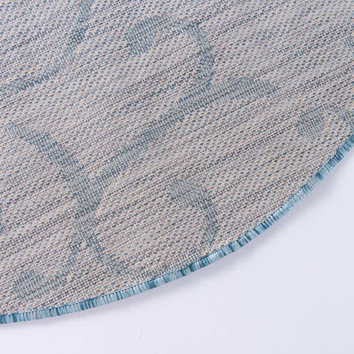 4' x 4' Easy-Clean Botanical Indoor / Outdoor Round Rug