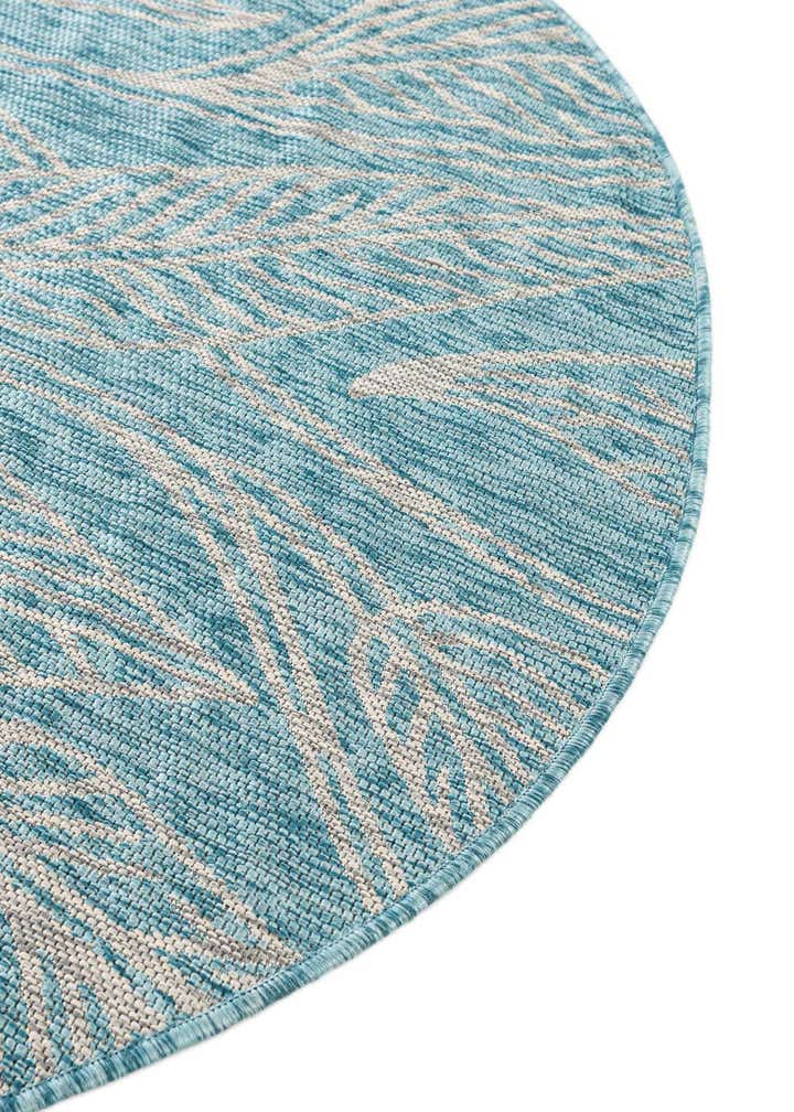 4' x 4' Easy-Clean Botanical Indoor / Outdoor Round Rug