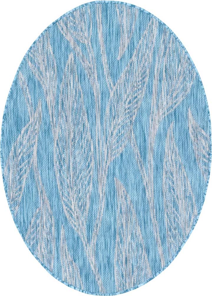 4' x 4' Easy-Clean Botanical Indoor / Outdoor Round Rug