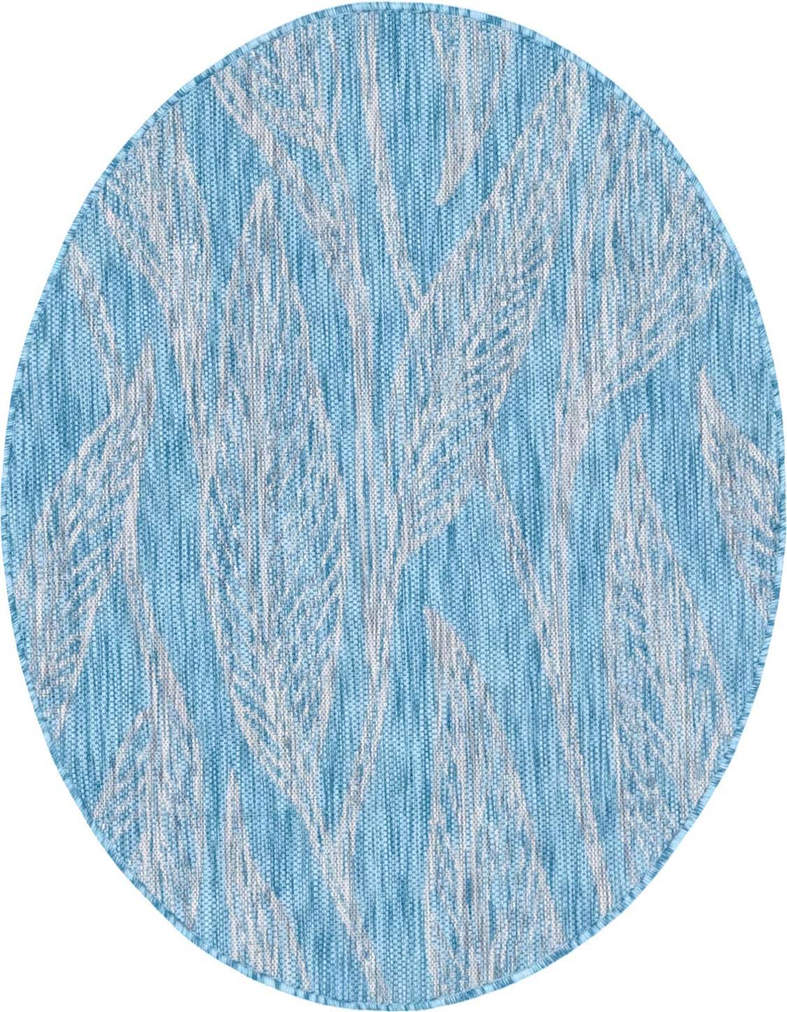 4' x 4' Easy-Clean Botanical Indoor / Outdoor Round Rug