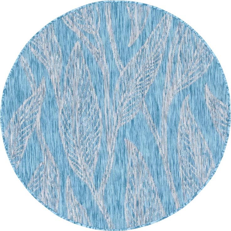 Detail image of 4' x 4' Easy-Clean Botanical Indoor / Outdoor Round Rug