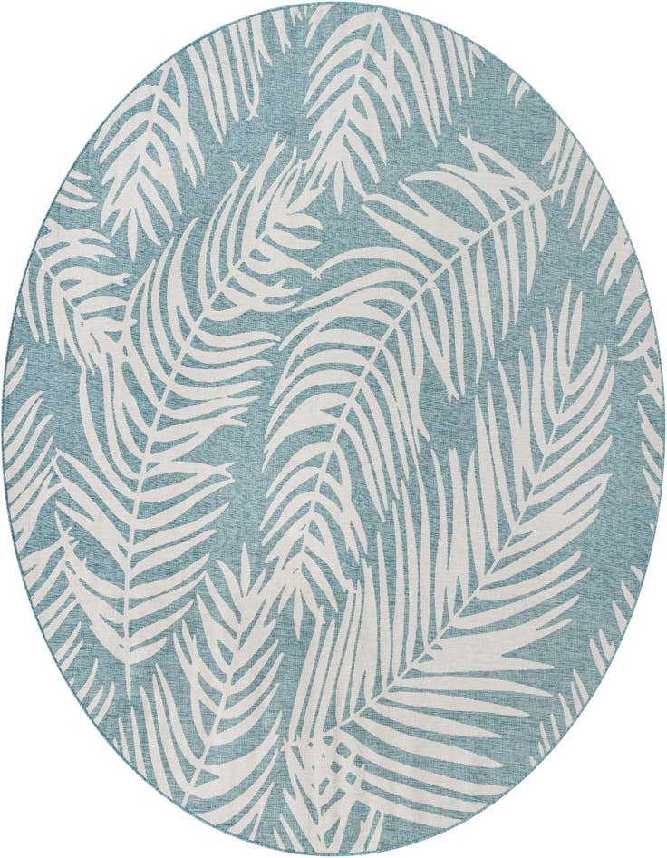 Detail image of 13' x 13' Easy-Clean Botanical Indoor / Outdoor Round Rug